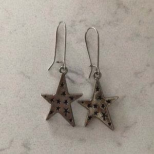 Silver star earrings